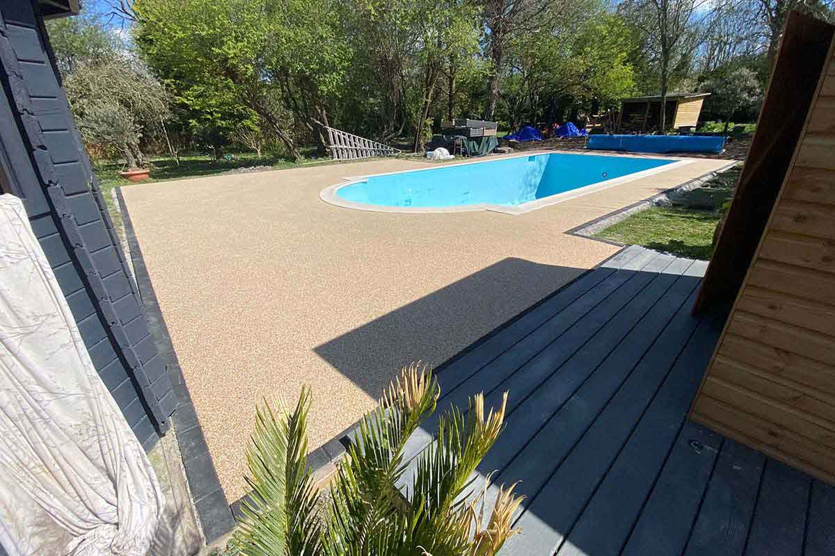 Resin bound swimming pool Sandbanks